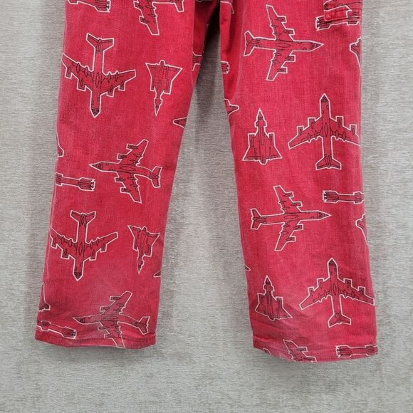 Oshkosh Vintage Vestbak Red Airplane Print Overalls Size 7 - Picture 11 of 16